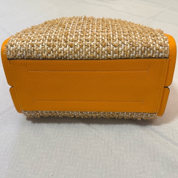 ♠️ kate spade NWT Knott Raffia Tweed Medium Crossbody Tote, Sunset Blaze orange - Picture 8 of 16